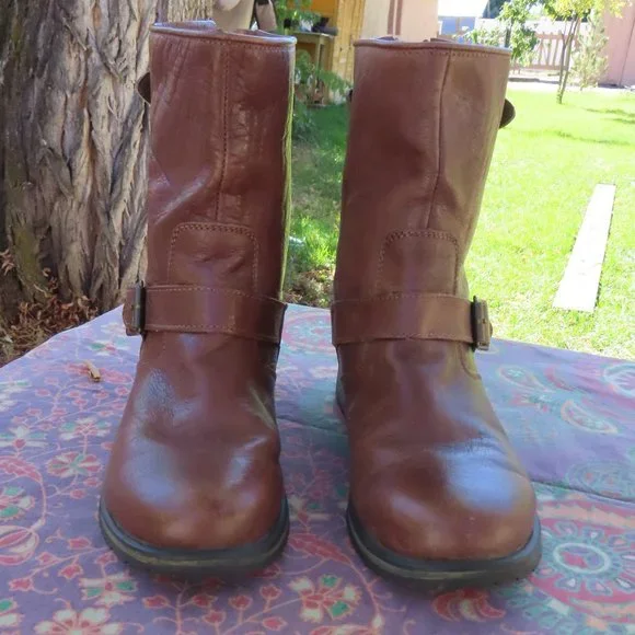 Brown Leather Moto Boots - Picture 4 of 6